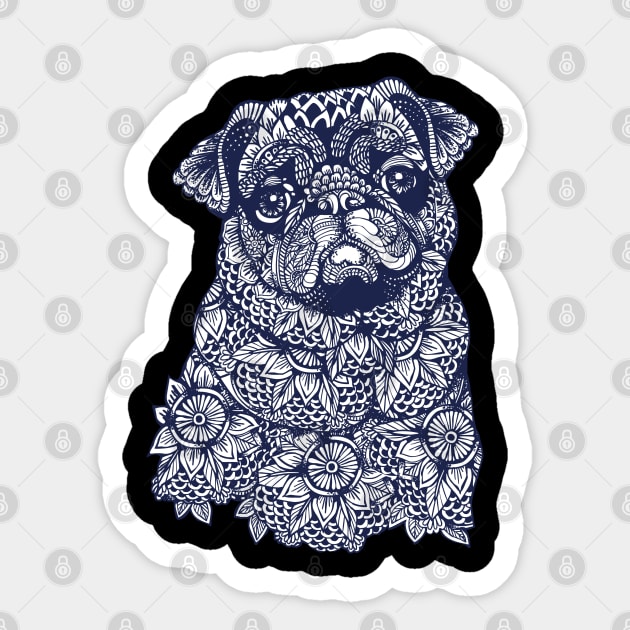 MANDALA OF PUG Sticker by huebucket